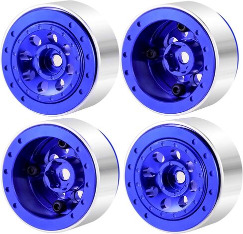 RCHUBAM 1.0 Beadlock Wheels 4Pcs Adjustable Offset Aluminum 1.1" Wheel Rims -3mm & +1mm for 1/18 TRX4M 1/24 SCX24 RC Crawler Car (Red) in Saudi Arabia