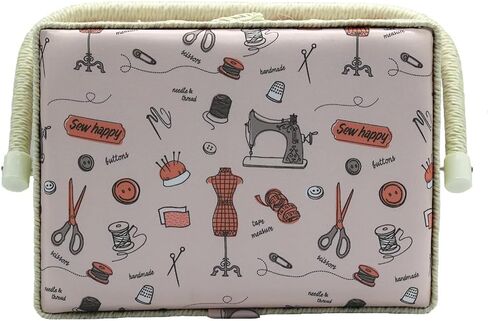 Sewing Box Organizer, Sewing Organizer for Sewing Supplies, Medium Sewing Box, Pink in Saudi Arabia
