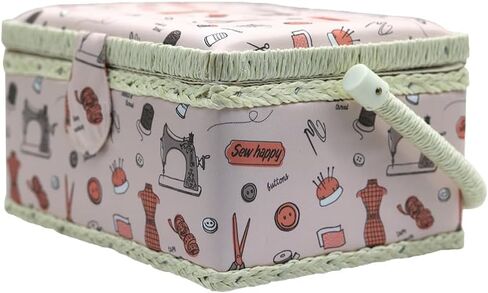 Sewing Box Organizer, Sewing Organizer for Sewing Supplies, Medium Sewing Box, Pink in Saudi Arabia