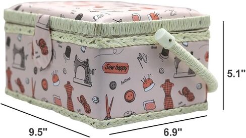 Sewing Box Organizer, Sewing Organizer for Sewing Supplies, Medium Sewing Box, Pink in Saudi Arabia