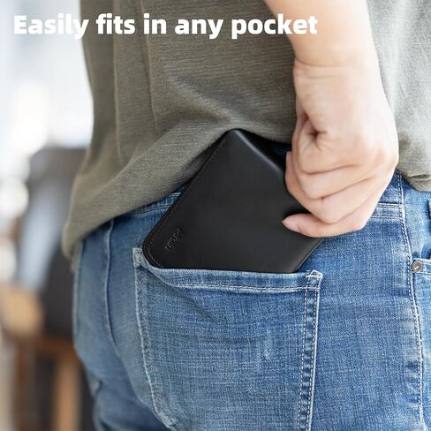 Full Grain Leather Wallet for Men (Black) | RFID Blocking | Bifold | Coin Pocket | Ultra Slim | Gift for Him in Kuwait