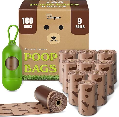 Joyeux 240 Count Ocean Scent Dog Poop Bags Rolls,with Dispenser,Leak-Proof Large Doggie Poop Bags,Extra Thick Poop Bag for Dogs,Cats Litter Bags,Blue Trash Bags for Doggy Pets Bolsa de Popo de Perro in Saudi Arabia