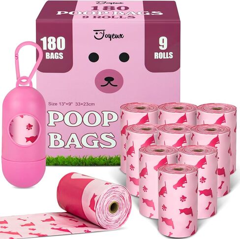 Joyeux 240 Count Ocean Scent Dog Poop Bags Rolls,with Dispenser,Leak-Proof Large Doggie Poop Bags,Extra Thick Poop Bag for Dogs,Cats Litter Bags,Blue Trash Bags for Doggy Pets Bolsa de Popo de Perro in Saudi Arabia