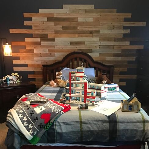 Peel & Stick Real Wood Planks, Rustic Reclaimed Barn Wood Paneling, Brown Gray Combinations, 10.5 sq. ft in Kuwait