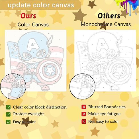 Sretoul 4 Pack Paint by Numbers Kit for Kids with Frame- Cartoon Painting Kits for Kids Ages 4-8, Cartoon Paint by Numbers with Frame 8x8 Inch in Kuwait