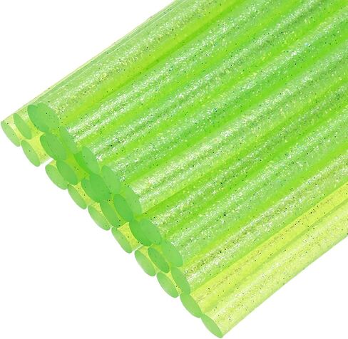 uxcell 30pcs Mini Hot Glue Sticks for Mini Glue Gun, 4-inch x 0.28-inch Glue Gun Sticks for Art DIY Craft, Glitter Clear Green in Kuwait