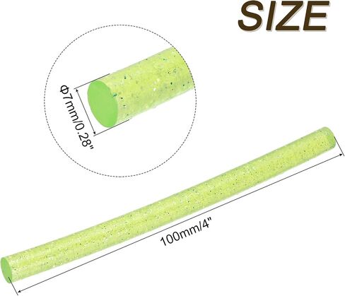 uxcell 30pcs Mini Hot Glue Sticks for Mini Glue Gun, 4-inch x 0.28-inch Glue Gun Sticks for Art DIY Craft, Glitter Clear Green in Kuwait
