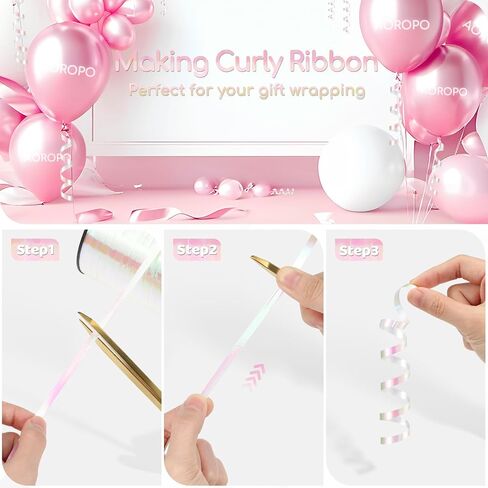 600 Yards White Curling Ribbon for Gift Wrapping, 1/5 Inch Balloon String White Ribbon, Curly Ribbon, Balloon Ribbon for Birthday Party Christmas Crafts in Saudi Arabia