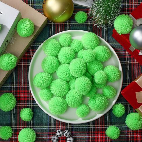 Syhood 30 Pcs Yarn Pom Poms Set Includes 20 Pcs 1 Inch and 10 Pack 1.5 Inches Balls for Christmas Crafts Red Fluffy Balls for Xmas Party Decor Costume DIY Supplies(White) in Saudi Arabia