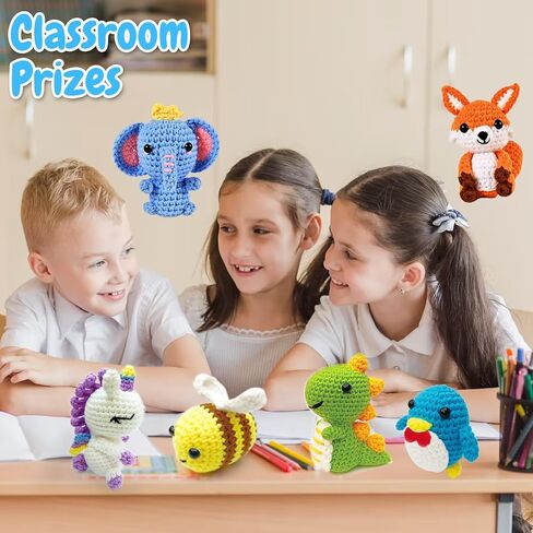 TGIQROVE Crochet Kit for Beginners, 4Pcs Animal Crochet Kit for Adults Include Videos Tutorials, Yarn, Eyes, Stuffing, Crochet Hook, Instructions, Kids Boys Girls Birthday Gifts in Saudi Arabia