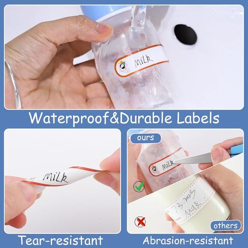 480 PCS Baby Bottion Labels for Daycare Essentials ، ملصقات اسم مقاومة للماء للرعاية النهارية ، ملصقات اسم المدرسة المرفقة ذاتيًا للأطفال الملصقات الملصقات in Kuwait