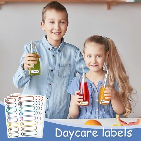 480 PCS Baby Bottion Labels for Daycare Essentials ، ملصقات اسم مقاومة للماء للرعاية النهارية ، ملصقات اسم المدرسة المرفقة ذاتيًا للأطفال الملصقات الملصقات in Kuwait
