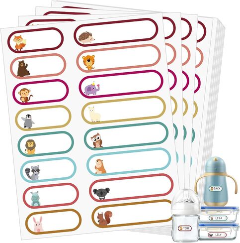 480 PCS Baby Bottion Labels for Daycare Essentials ، ملصقات اسم مقاومة للماء للرعاية النهارية ، ملصقات اسم المدرسة المرفقة ذاتيًا للأطفال الملصقات الملصقات in Kuwait