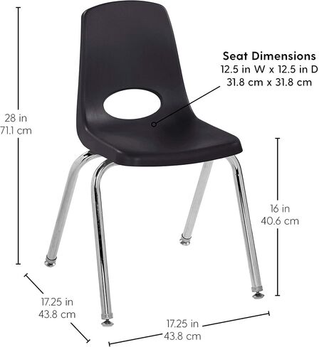 FDP Petal Open Front Desk (24 x 36 in) Table, Book Box for Classroom School Supplies, Adjustable Standard Swivel Glide Legs (19-30 in) with 16" Swivel Glides Stack Chair (2-Pk/4-Pc Set)- Gray/Black in Saudi Arabia