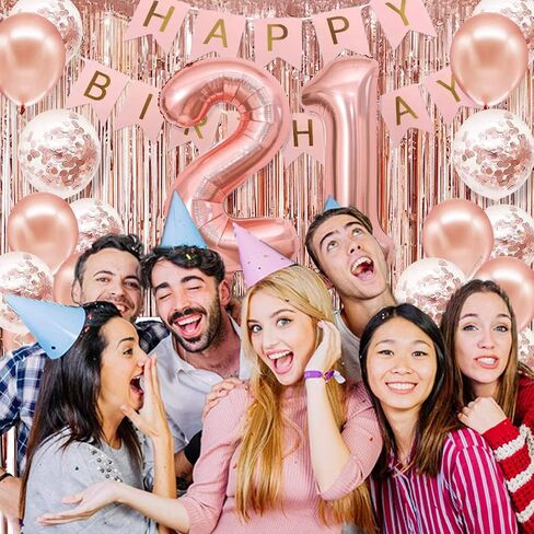 Sweet 16 Party Decorations for Girls, Happy 16th Birthday Banner Cake Topper Balloons Sash and Tiara, Rose Gold 16 Birthday Party Supplies for Girls in Saudi Arabia