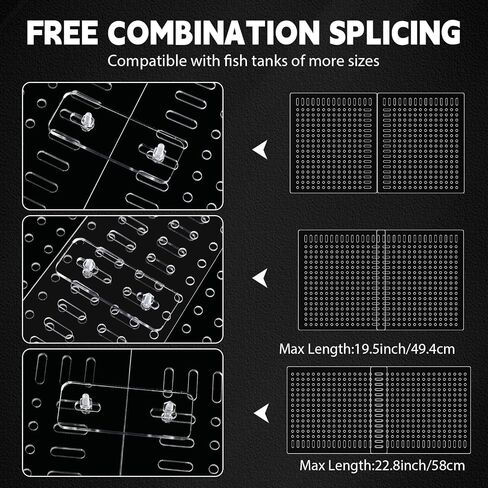 NUANCHU 4 SET SET ACRYLIL FISH TAND DISIDER 11.4 × 9.75 '' Aquarium Dipider Kit Divider Speclable بشكل مرن مع لوحة الربط الكؤوس الشفطية للاصطحاب 30/40/50/65/75/90/125/150 جالون دبابة الخزان in Kuwait