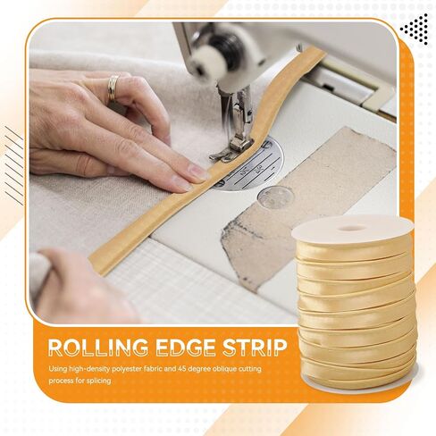 Piping Trim for Sewing, 1.4cm/ 55 Yards Crafts Piping Bias Tape Trim Fold Bias Tape Braid Bias Satin Lip Cord with Welting Cord for Table Cloth Refined Finishes (Yellow) in Kuwait