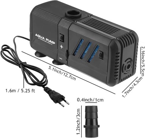 Submersible Aquarium Internal Filter 15W, Adjustable Fish Tank Filter with 400 GPH Water Pump for 150-300 Gallon Fish Tank in Saudi Arabia