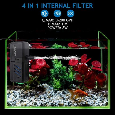 Submersible Aquarium Internal Filter 15W, Adjustable Fish Tank Filter with 400 GPH Water Pump for 150-300 Gallon Fish Tank in Saudi Arabia