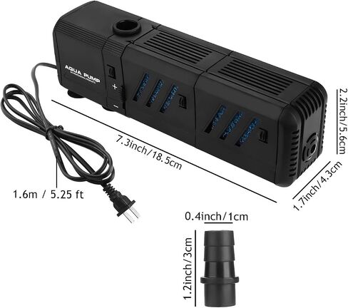 Submersible Aquarium Internal Filter 15W, Adjustable Fish Tank Filter with 400 GPH Water Pump for 150-300 Gallon Fish Tank in Saudi Arabia