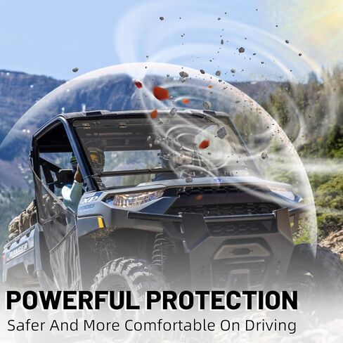 Ranger 1000 Windshield with Vents, StarknightMT Ranger Vented Front Full Windshield Compatible with Polaris Ranger XP 1000 2017-2024, Ranger Crew XP 1000/ Diesel 2014-2024 in Saudi Arabia