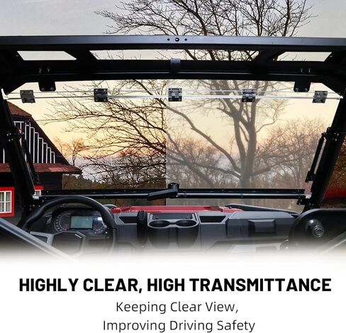 Ranger 1000 Windshield with Vents, StarknightMT Ranger Vented Front Full Windshield Compatible with Polaris Ranger XP 1000 2017-2024, Ranger Crew XP 1000/ Diesel 2014-2024 in Saudi Arabia