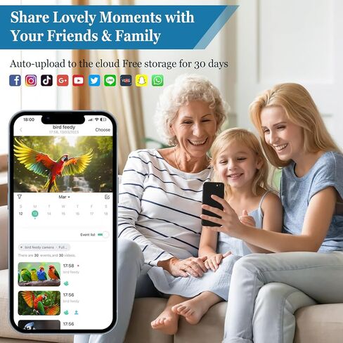 Careboda Bird Feeder with Camera, Motion Detection Auto Capture Videos, Smart AI Recognition Wild Bird Watching Camera Solar Powered Wirelss Outdoor with 64G SD Card, Ideal Gifts (Blue) in Saudi Arabia