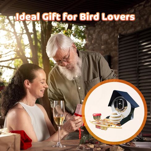 Smart Bird Feeder with Camera, 1080P HD Bird House Camera with Solar Panel, Auto Capture Bird Videos & AI Identify 10,000 Bird Species, App Notification, Free 32G SD Card, Ideal for Gift in Kuwait