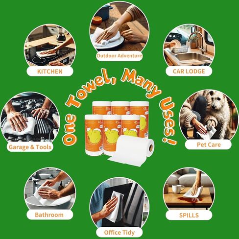 NNX Reusable Paper Towels – 270 counts, Small Business or Family) | Washable, Ultra-Absorbent & Durable | Plant-Based & Cleaning Rags for Kitchen, Workshop, Camping & Hiking Gear in Saudi Arabia
