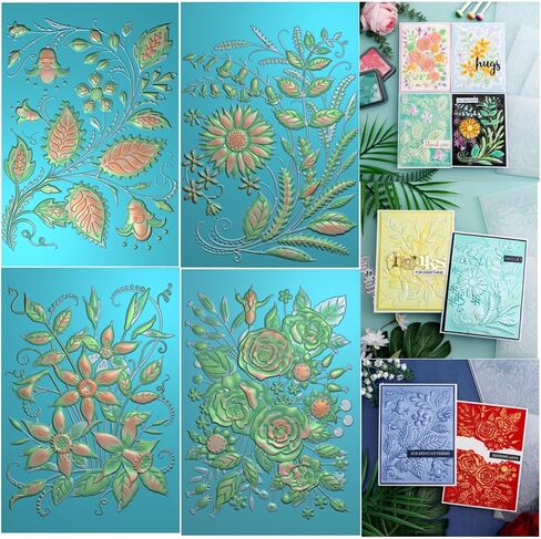 BAOFALI 2PCS 3D Flowers Embossing Folders for Card Making,Embossing Template Paper Card Embossing Stencil for DIY Scrapbooking Photo Album Card Paper Craft Decoration 6.3" L x 4.5" W.(16x11.5cm) in Saudi Arabia