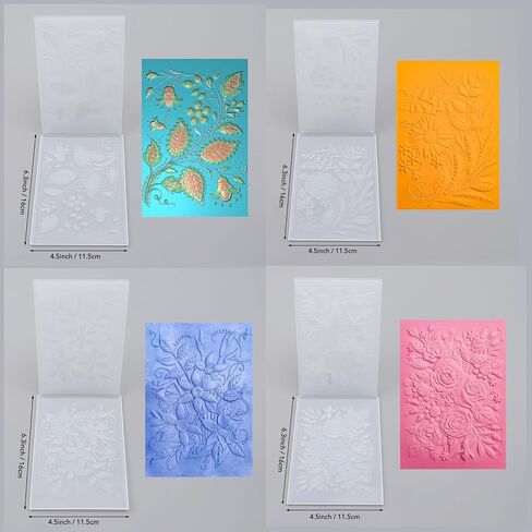 BAOFALI 2PCS 3D Flowers Embossing Folders for Card Making,Embossing Template Paper Card Embossing Stencil for DIY Scrapbooking Photo Album Card Paper Craft Decoration 6.3" L x 4.5" W.(16x11.5cm) in Saudi Arabia