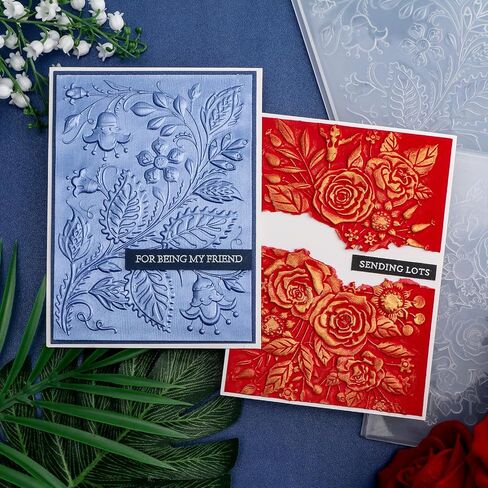 BAOFALI 2PCS 3D Flowers Embossing Folders for Card Making,Embossing Template Paper Card Embossing Stencil for DIY Scrapbooking Photo Album Card Paper Craft Decoration 6.3" L x 4.5" W.(16x11.5cm) in Saudi Arabia