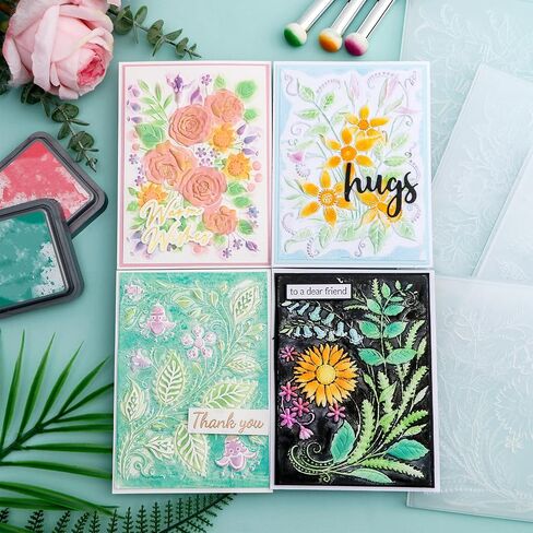 BAOFALI 2PCS 3D Flowers Embossing Folders for Card Making,Embossing Template Paper Card Embossing Stencil for DIY Scrapbooking Photo Album Card Paper Craft Decoration 6.3" L x 4.5" W.(16x11.5cm) in Saudi Arabia