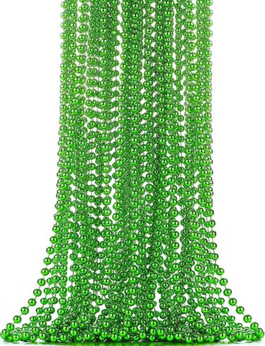 24PCS Mardi Gras Beads, 33'' Gold Purple Green Bead Necklaces, Festival Parade Throw Accessory Sets for Mardi Gras Celebrations Decorations in Saudi Arabia