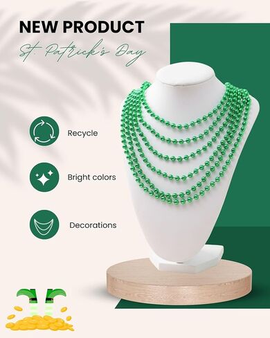 24PCS Mardi Gras Beads, 33'' Gold Purple Green Bead Necklaces, Festival Parade Throw Accessory Sets for Mardi Gras Celebrations Decorations in Saudi Arabia