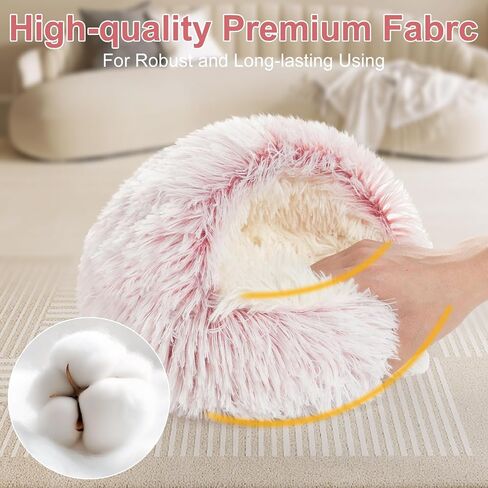 Soothing Guinea Pig Hideout, Doughnut Guinea Pig Bed with Hooded Cover, Washable Hamster Rabbit Bunny Bed, Washable Round Cave Beds for Small Animal Bunny Rabbit Hideout (Grey) in Kuwait