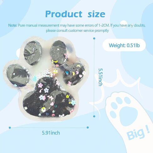 Taba Giant Paw Squishy for Kids Adults, Big Furry Cat Paw Squishy Toys for Stress Relief, Super Soft Squeeze Fidget Toys (Clear&Pink) in Saudi Arabia