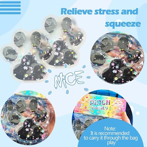 Taba Giant Paw Squishy for Kids Adults, Big Furry Cat Paw Squishy Toys for Stress Relief, Super Soft Squeeze Fidget Toys (Clear&Pink) in Saudi Arabia
