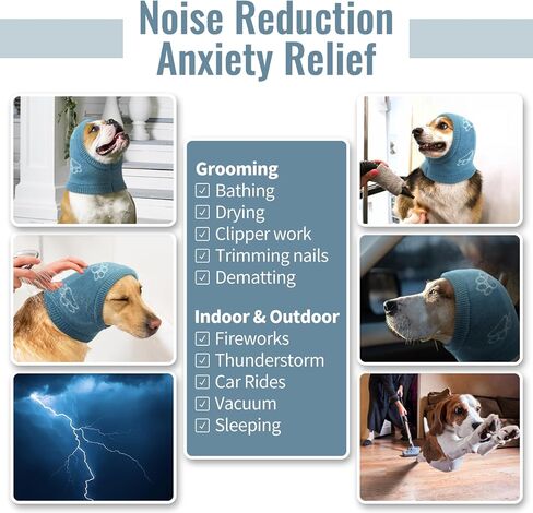 Nanaki Dog Hats Calming Hoodie-Dog Ear Covers Head Cover Protector Hematomas Wraps, No Shake Ear Wrap Muffs Noise Protection, Anxiety Relief, Fireworks, Grooming, Thunderstorm, Bath, Vet Visit in Saudi Arabia