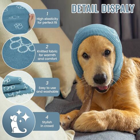 Nanaki Dog Hats Calming Hoodie-Dog Ear Covers Head Cover Protector Hematomas Wraps, No Shake Ear Wrap Muffs Noise Protection, Anxiety Relief, Fireworks, Grooming, Thunderstorm, Bath, Vet Visit in Saudi Arabia
