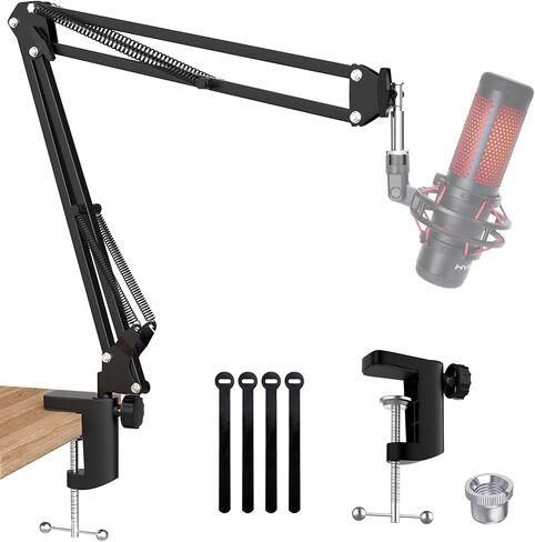 SUNMON RGB Boom Arm - Mic Arm With RGB Light, Adjustable 11 Light Modes, Microphone Boom Arm With Adapter Compatible with Fifine Microphone, Blue Yeti, HyperX QuadCast and Most Gaming Mic in Kuwait