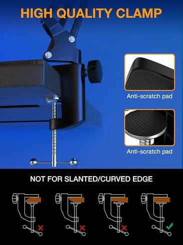 SUNMON RGB Boom Arm - Mic Arm With RGB Light, Adjustable 11 Light Modes, Microphone Boom Arm With Adapter Compatible with Fifine Microphone, Blue Yeti, HyperX QuadCast and Most Gaming Mic in Kuwait