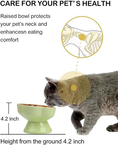 Raised Cat Slow Feeder Bowl, Ceramic Raised Pet Dishes, No Black Chin, Flower Shaped, for Dry and Wet Food, Non-Slip, Dishwasher Microwave Safe (Pink) in Saudi Arabia