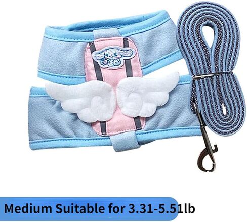 Rabbit Harness and Leash for Walking Escape Proof - Cute Angle Swing Mesh Breathable Bunny Vest Harness Outdoor Camping Hiking Training - Also Suit for Ferret Kittn Puppy Small Animals (Small) in Saudi Arabia