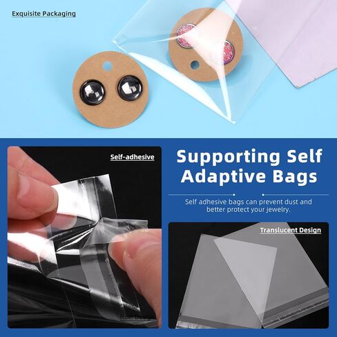 Glarks 550Pcs Earring Cards with Earring Backs and Self-Sealing Bags Kit, 9 x 6 cm 3 Colors Earring Display Cards Earring Holder Cards for Stud Earrings Dangle Jewelry Display Earring Packaging in Kuwait