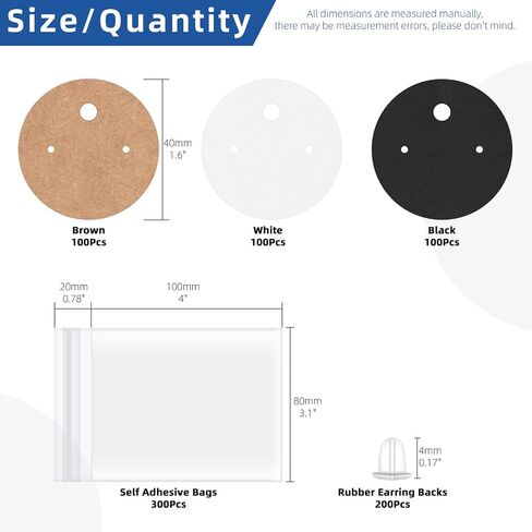 Glarks 550Pcs Earring Cards with Earring Backs and Self-Sealing Bags Kit, 9 x 6 cm 3 Colors Earring Display Cards Earring Holder Cards for Stud Earrings Dangle Jewelry Display Earring Packaging in Saudi Arabia