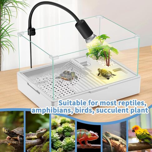 Reptile Heat Lamp, Rotatable UVA/UVB Light Lamp with 2pcs Basking Bulbs (25W + 35W), Suitable for Bearded Dragon, Snake, Reptiles, Lizard, Turtle (Black) in Saudi Arabia