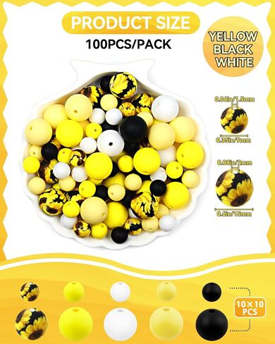 100pcs Fiveizero Silicone Beads ، حبات السيليكون 9 ملم و 15 مم لصنع سلسلة المفاتيح ، والخرز البؤري الأرجواني الأرجواني 5 ألوان من أجل الأساور والأقلام القابلة للخرز والحرف DIY in Kuwait