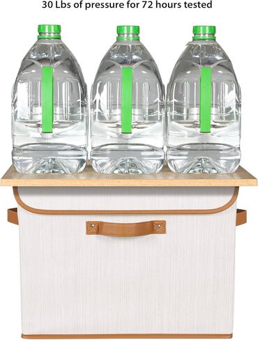 Univivi Heavy Duty Fabric Storage Bins with Lid, Large 17" 10 Gallon Stackable Storage Bins with Leather Handles, Decorative Storage Boxes with Lids for Bedroom, Closet, Nursery, Office, 3-Pack(Grey) in Kuwait