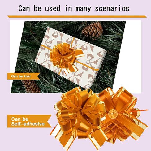 Pull Bows for Gift Wrapping: 12 Pcs 6-Inch Large Reusable Red Ribbon Bows - Mother's Day Presents Basket Assemble Accessiroes & Outdoor Suitable Holiday Decorations in Kuwait